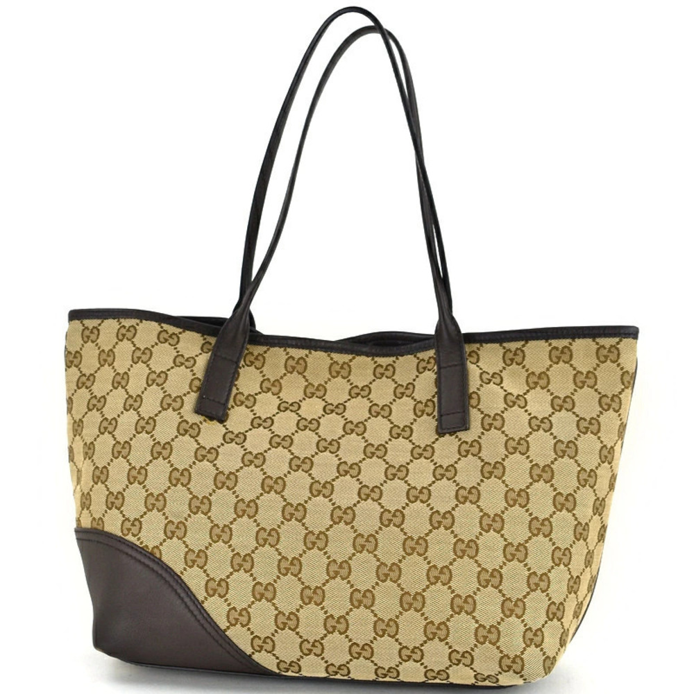 Gucci Leather One Brown Handbag Beige Shoulder Brit GG Bag Tote Canvas Brown Tan